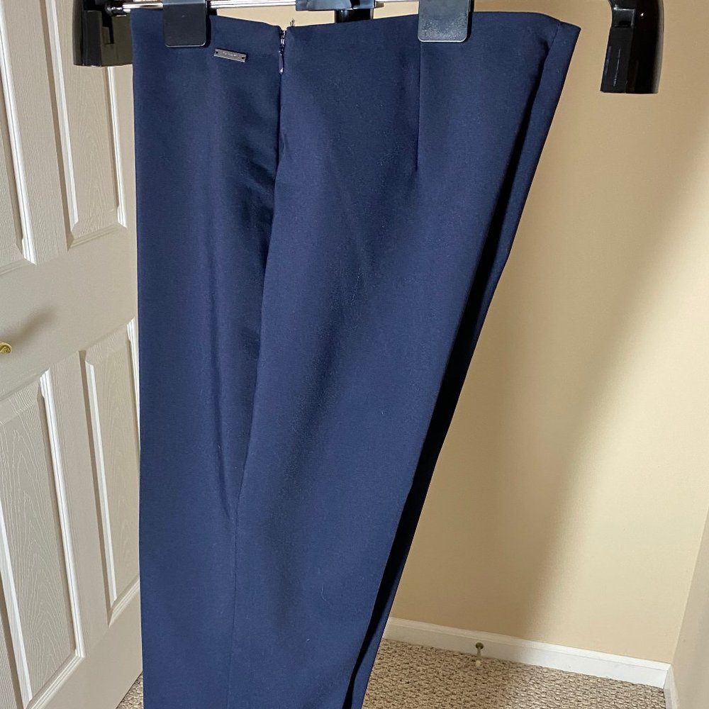 Tahari Women's Navy Blue Side Zip Stretch Dress Pant Size 4